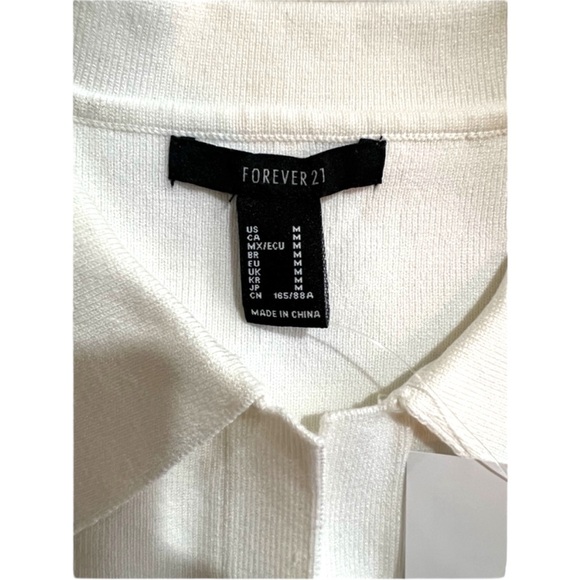 Forever 21 Sleeveless Sweater-Knit Crop Top ivory cream medium M vest NWT - Picture 8 of 10